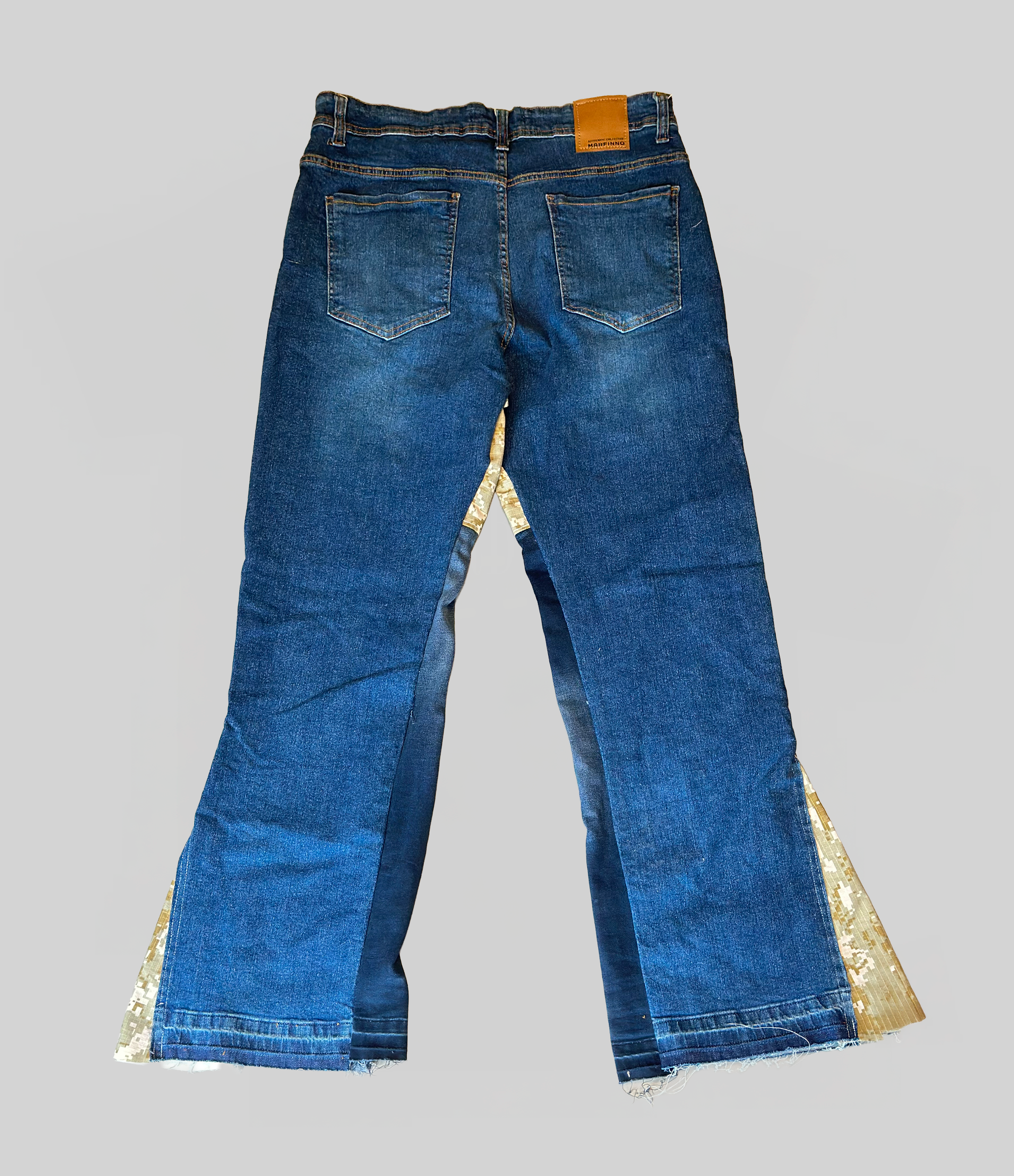 Varsity Patchwork Flared Denim