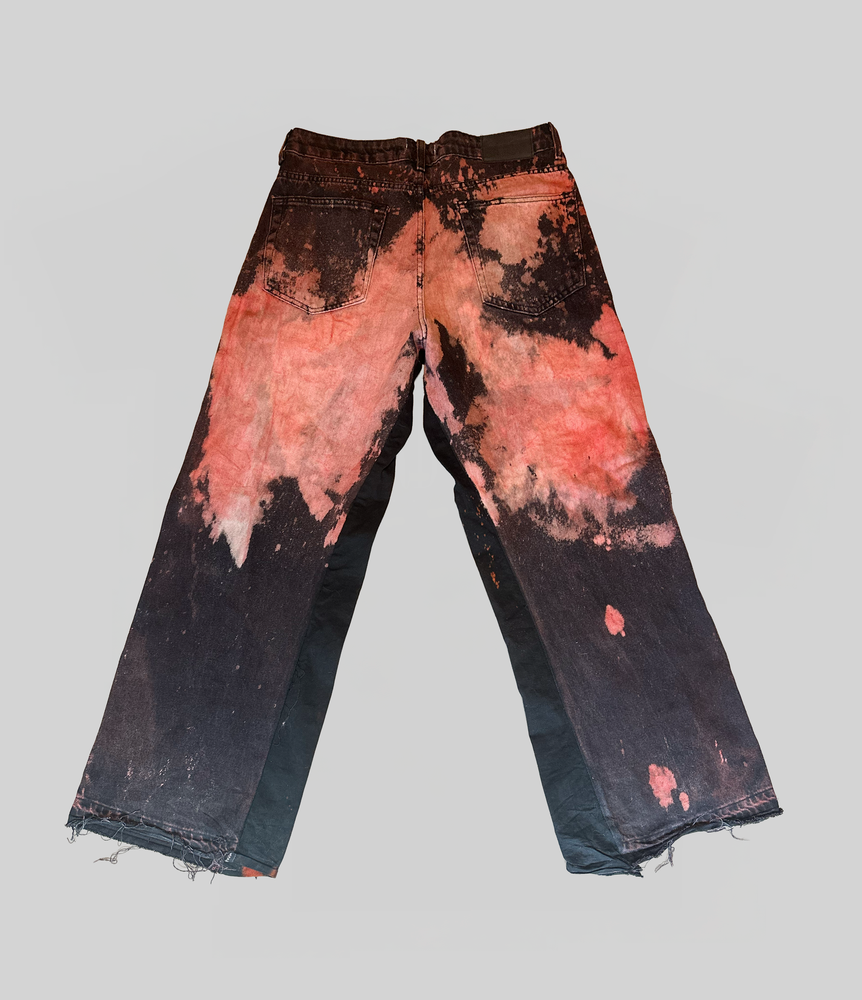 Pink Washed Baggy Rhinestone Denim